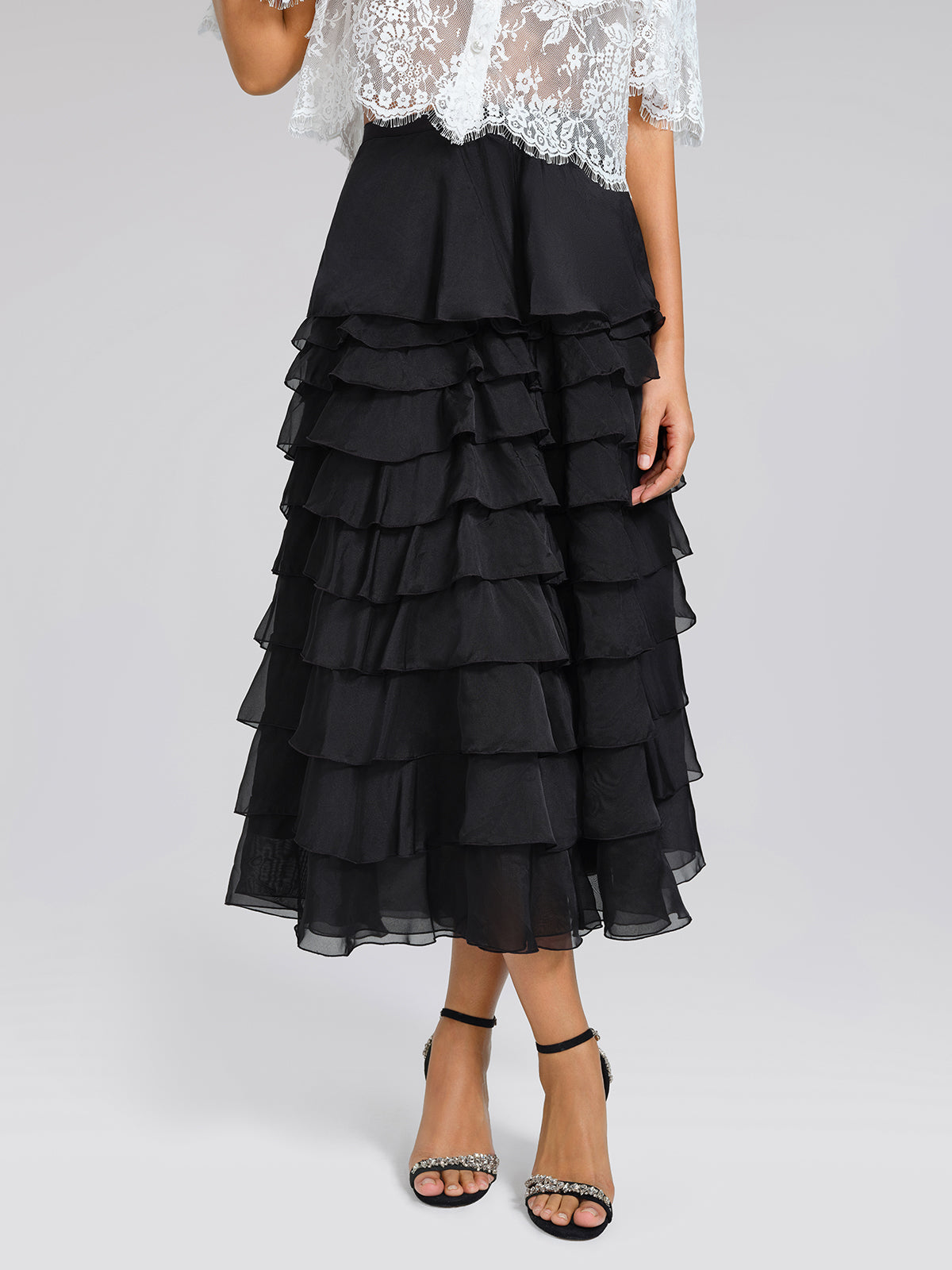 Versatile Organza Tiered Skirt