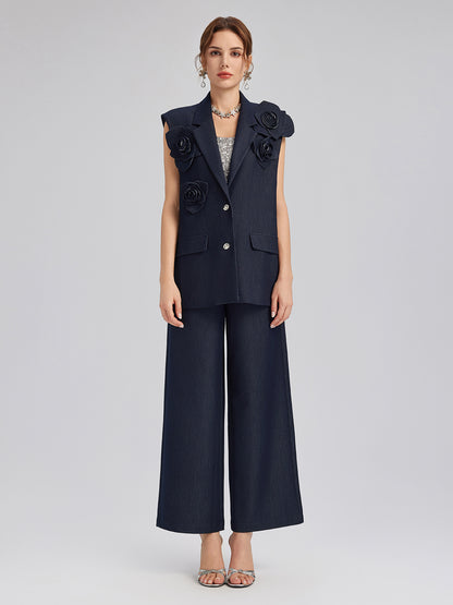 Handcrafted 3D Floral Versatile Vest