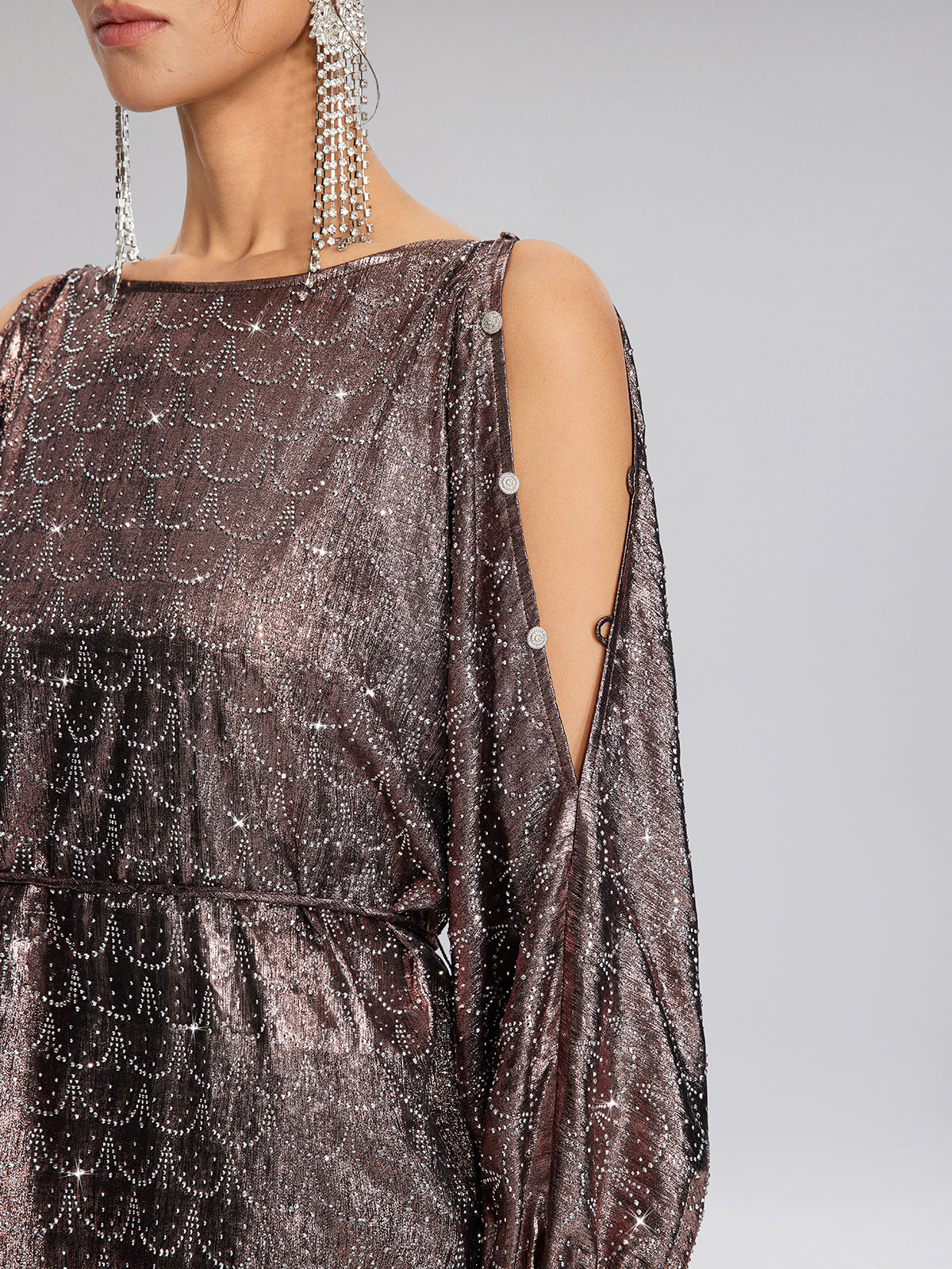 Off-Shoulder Rhinestone Top