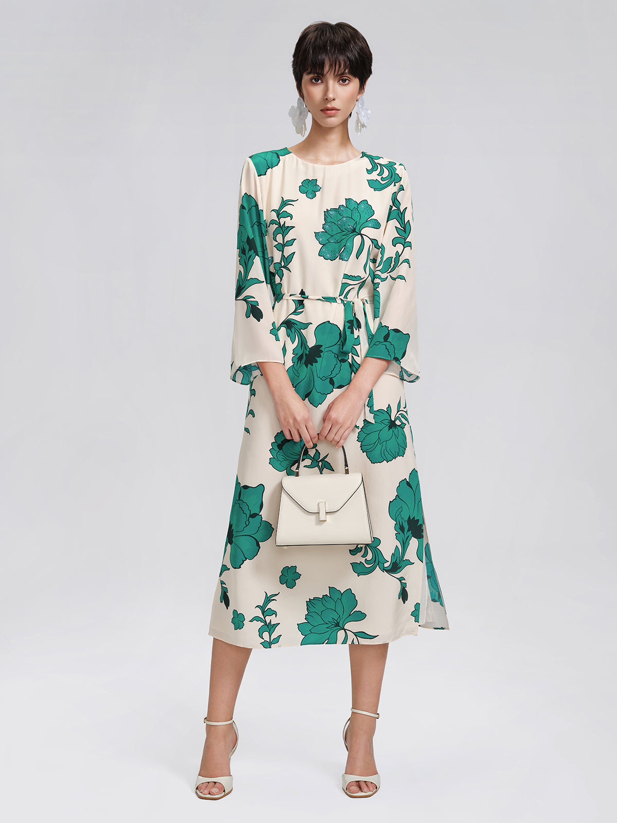 straight flowy dress Cupshe Thriving Floral Maxi Dress - Orange