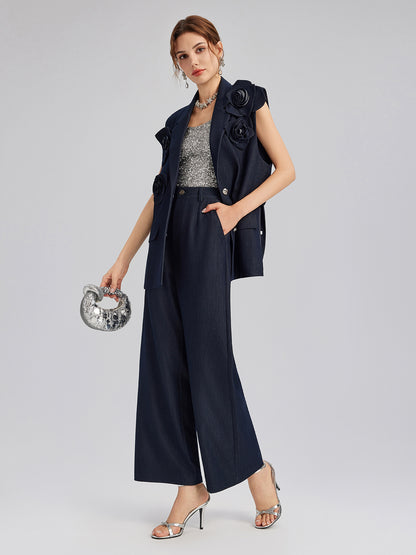 Handcrafted 3D Floral Versatile Vest