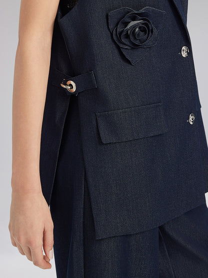 Handcrafted 3D Floral Versatile Vest