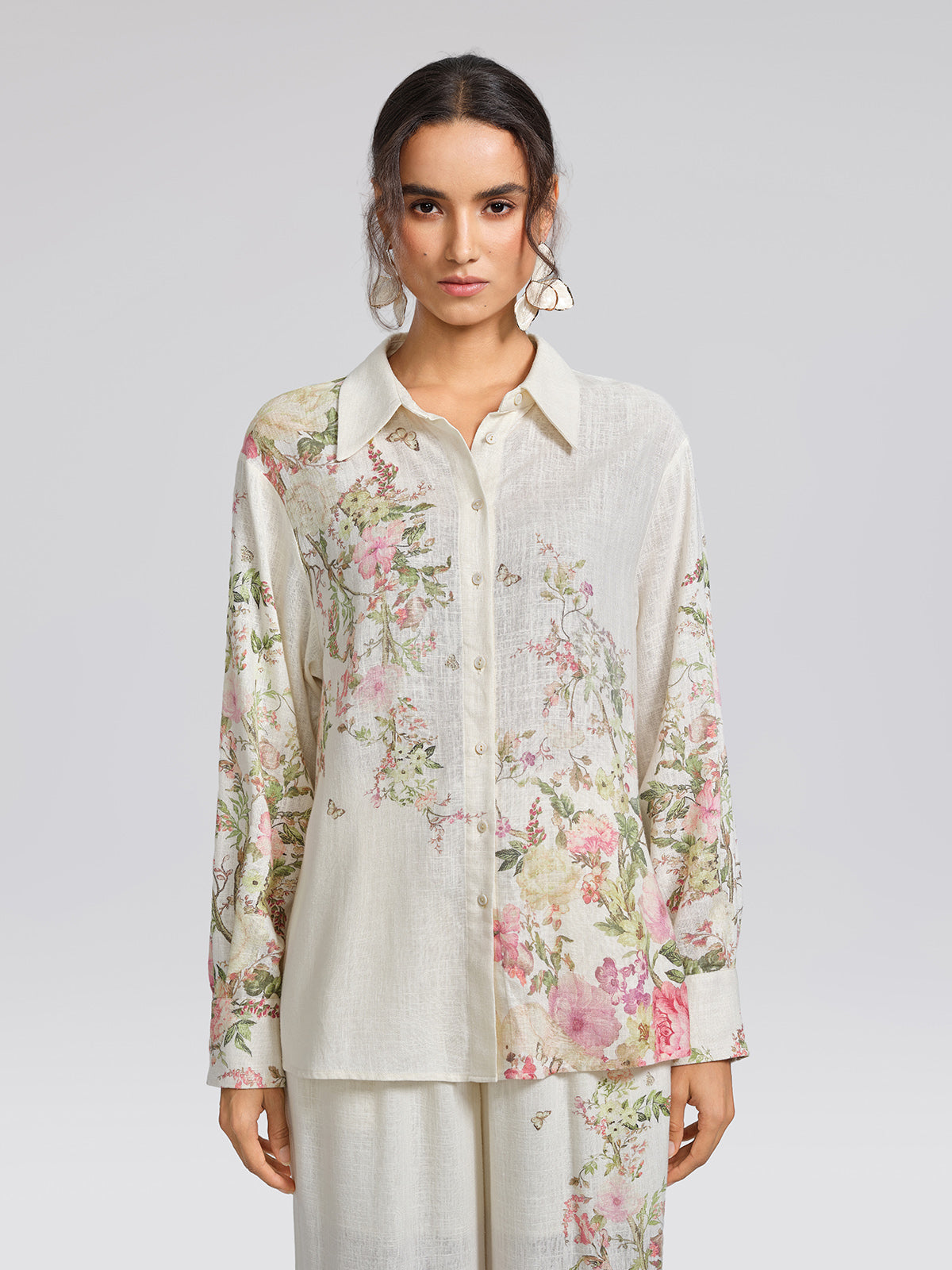 Cotton Linen Printed Breathable Shirt