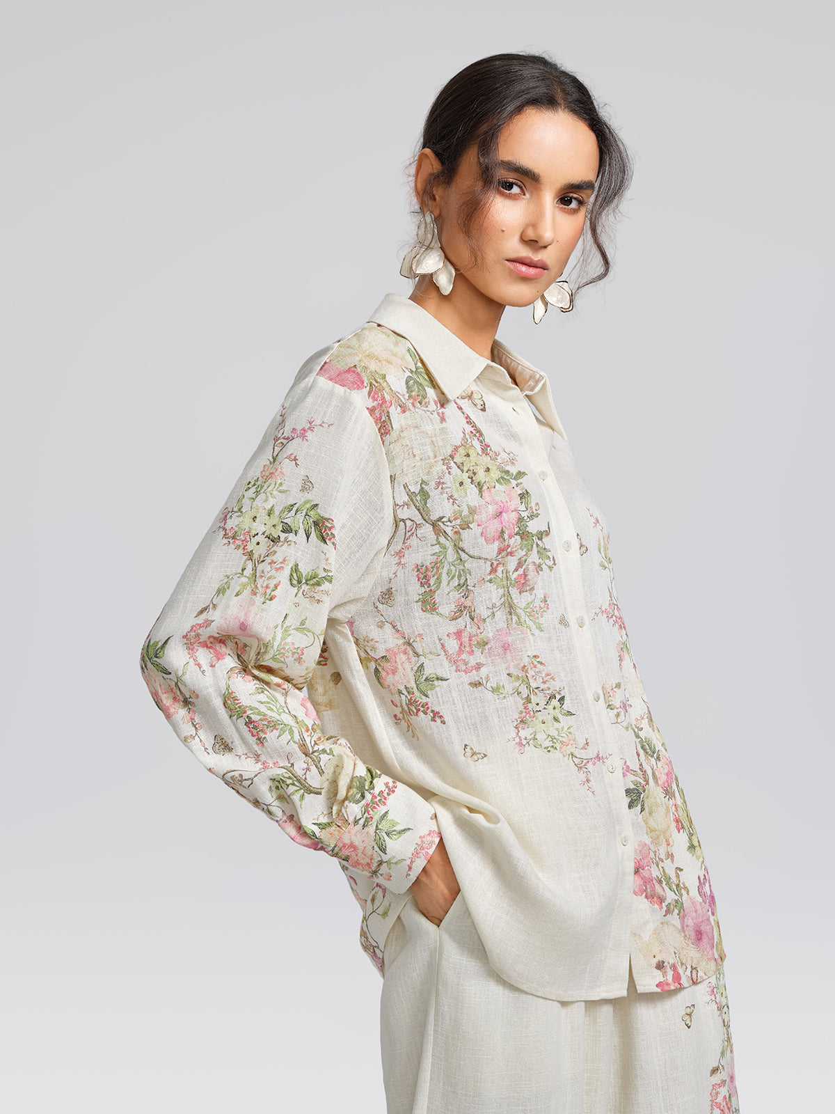 Cotton Linen Printed Breathable Shirt