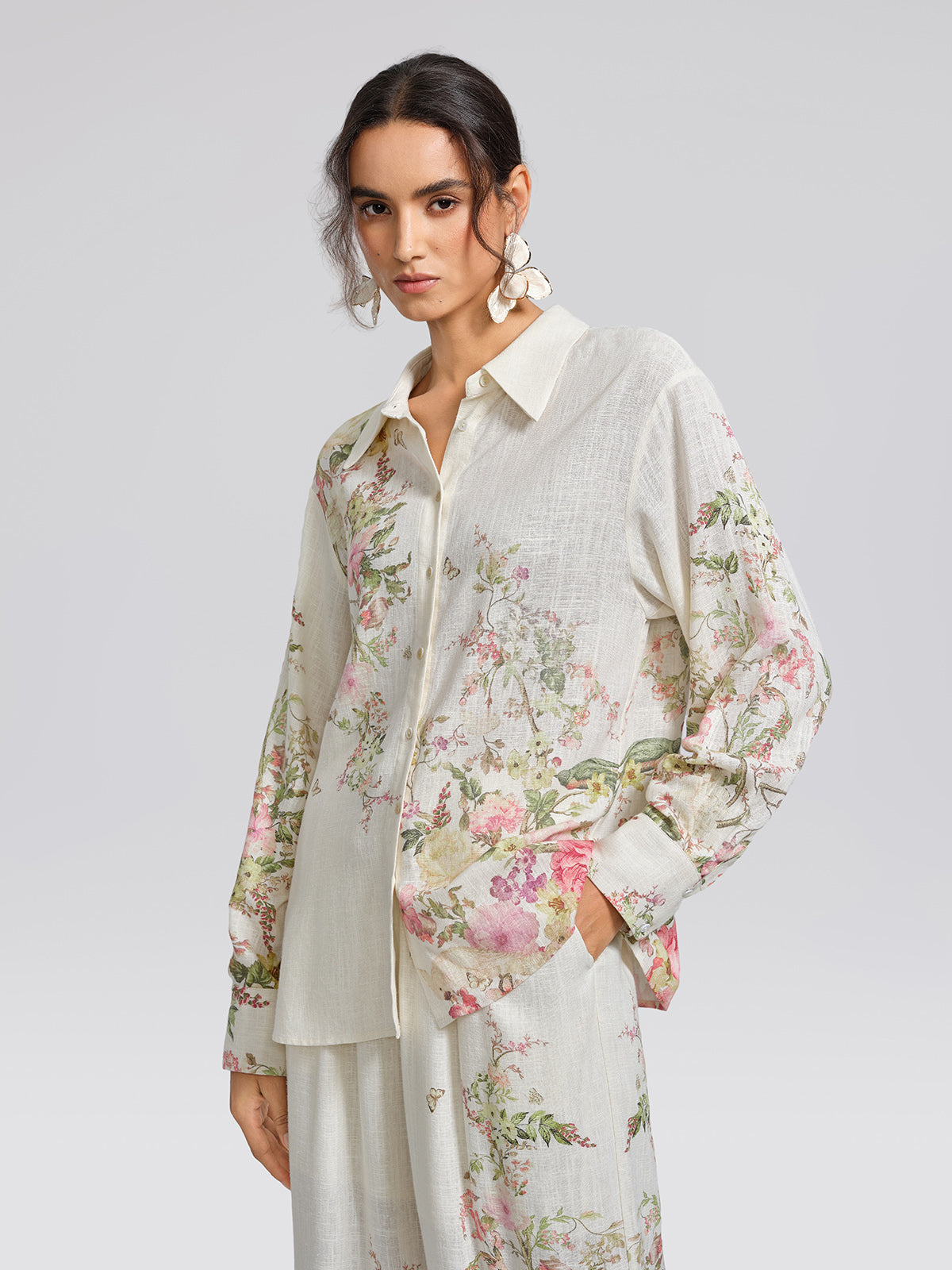 Cotton Linen Printed Breathable Shirt