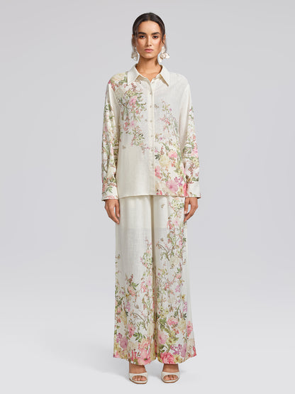 Cotton-Linen Printed Breathable Pants