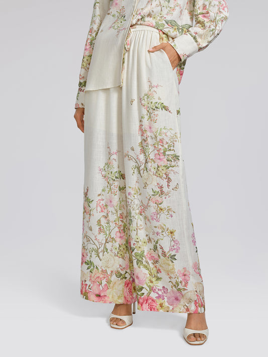 Cotton-Linen Printed Breathable Pants