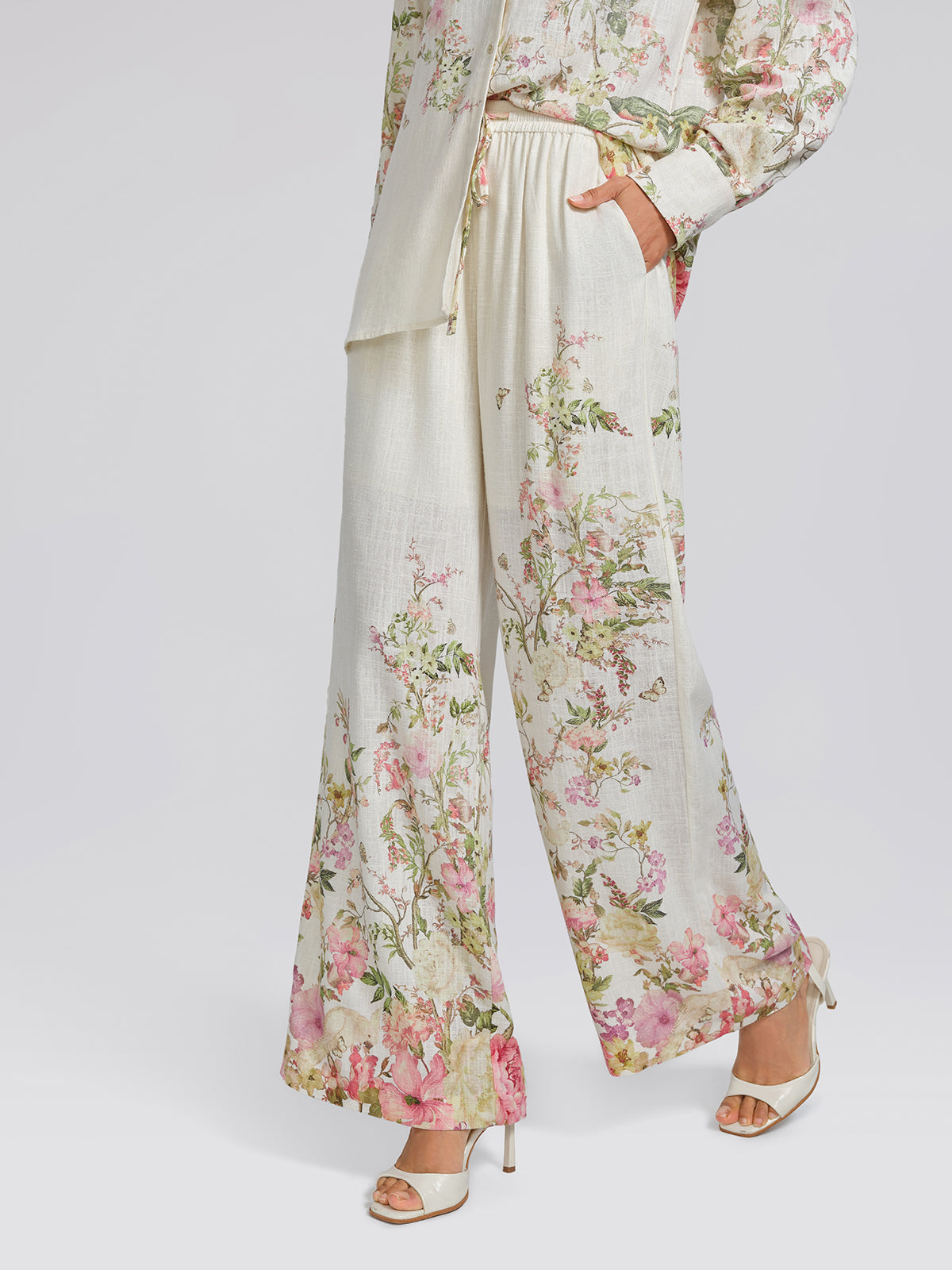 Cotton-Linen Printed Breathable Pants