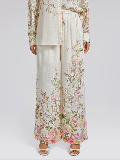 Cotton-Linen Printed Breathable Pants