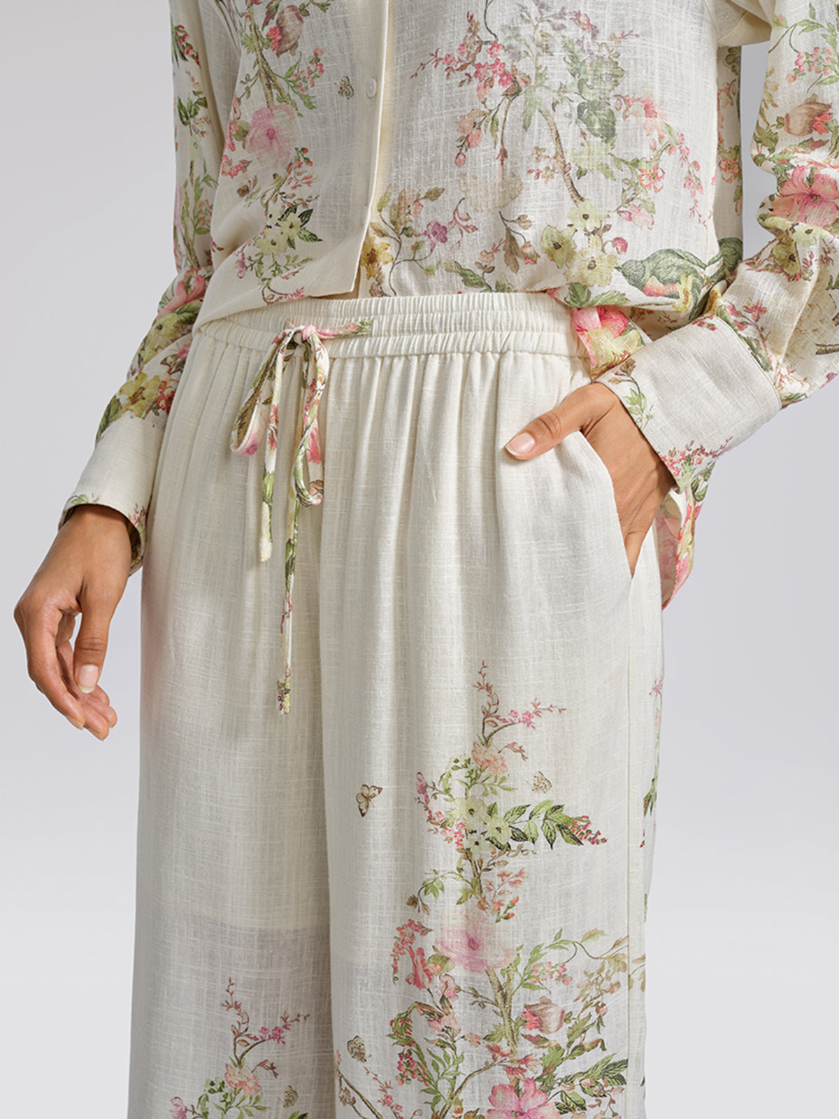Cotton-Linen Printed Breathable Pants