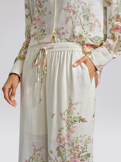 Cotton-Linen Printed Breathable Pants