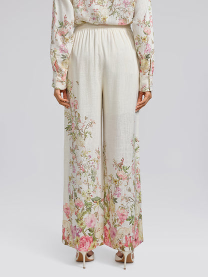 Cotton-Linen Printed Breathable Pants
