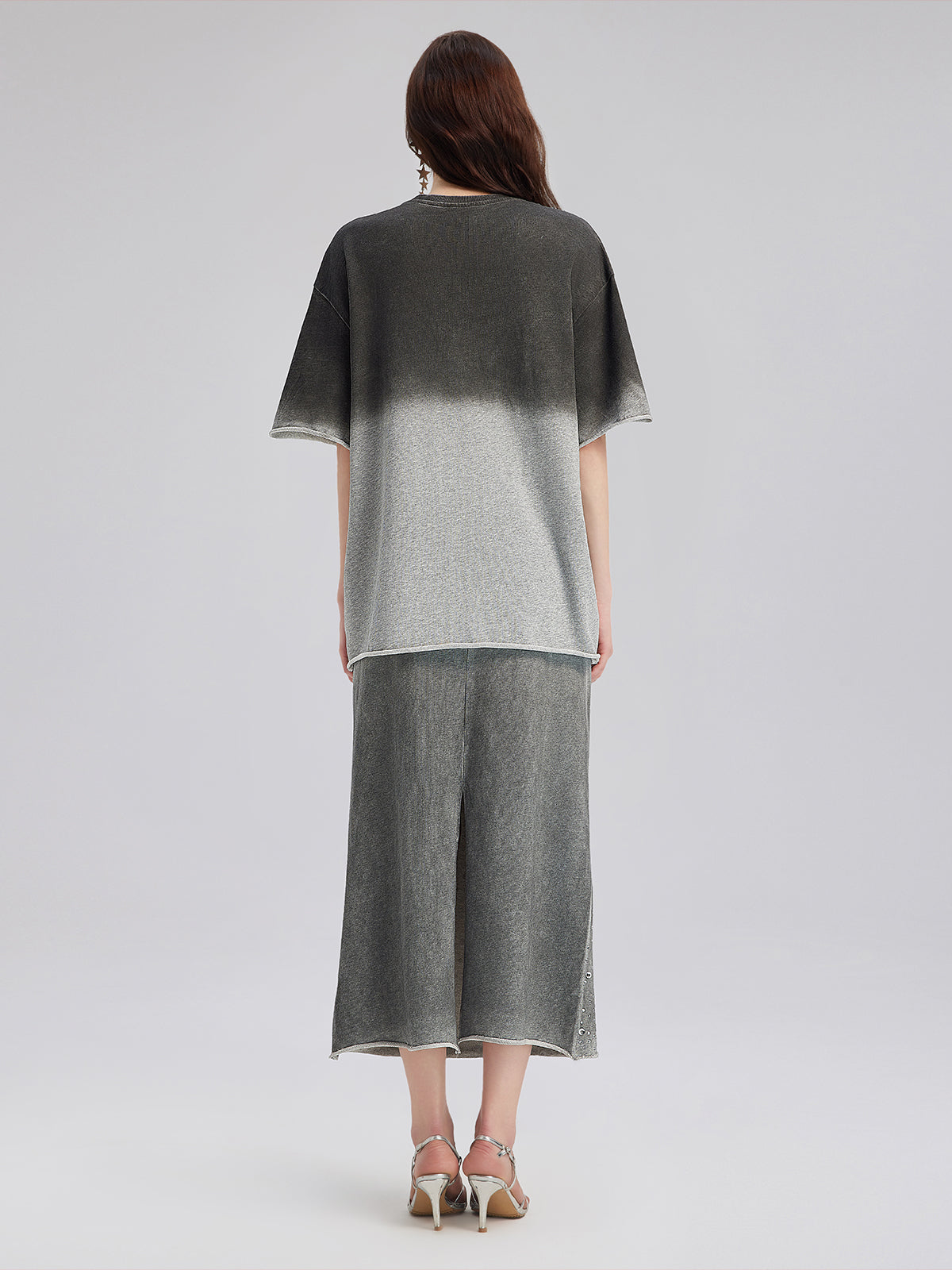 Gradient-Coated Rhinestone Knit Tee