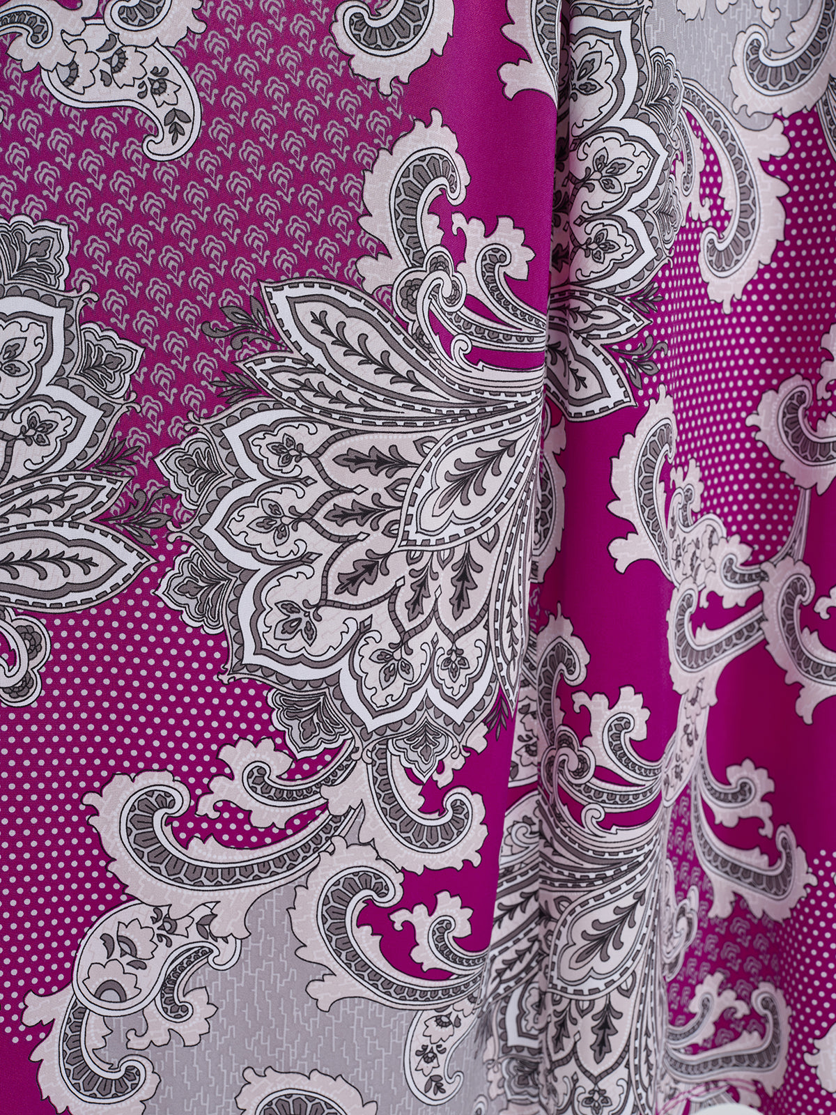 Paisley Print Twist Waist V-Neck Dress