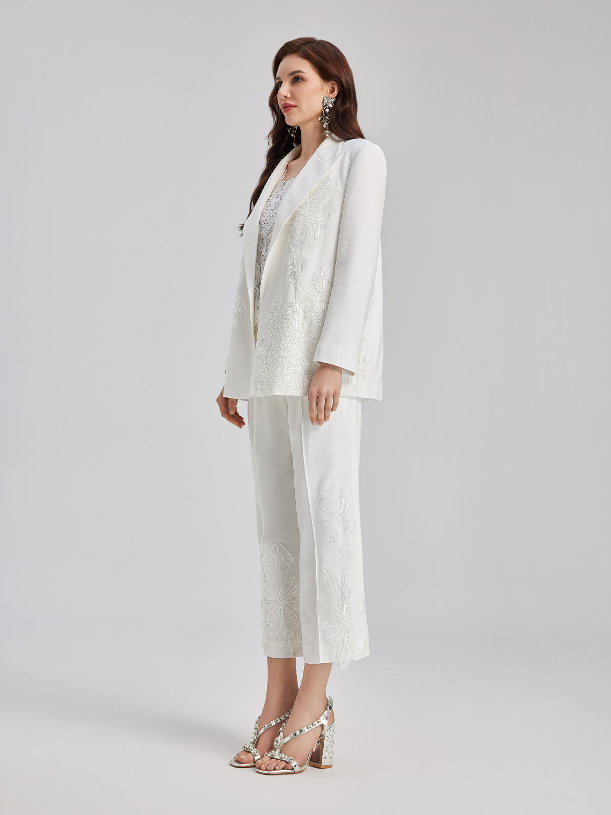 Luxe Floral Embroidered Relaxed Blazer