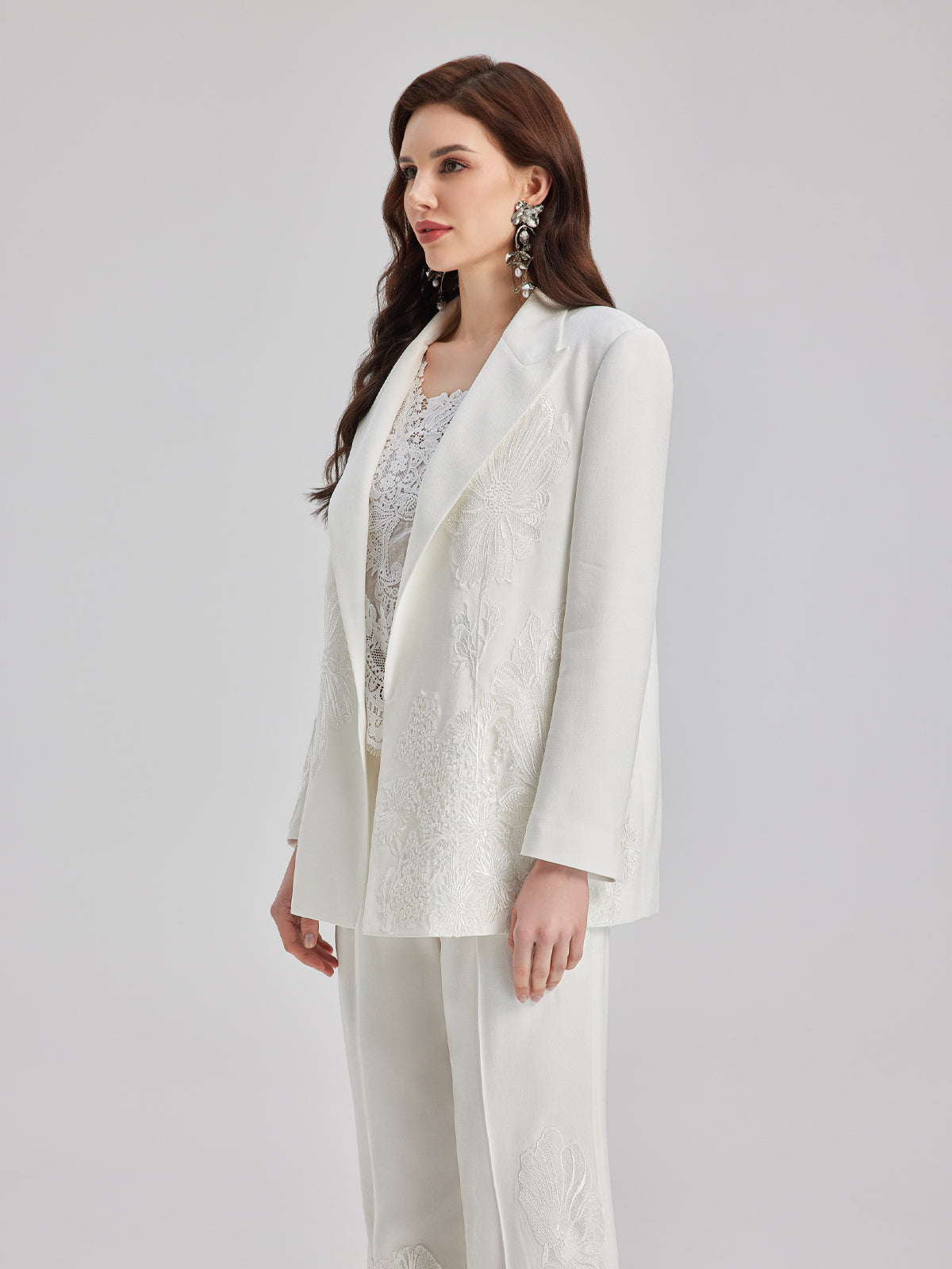 Luxe Floral Embroidered Relaxed Blazer