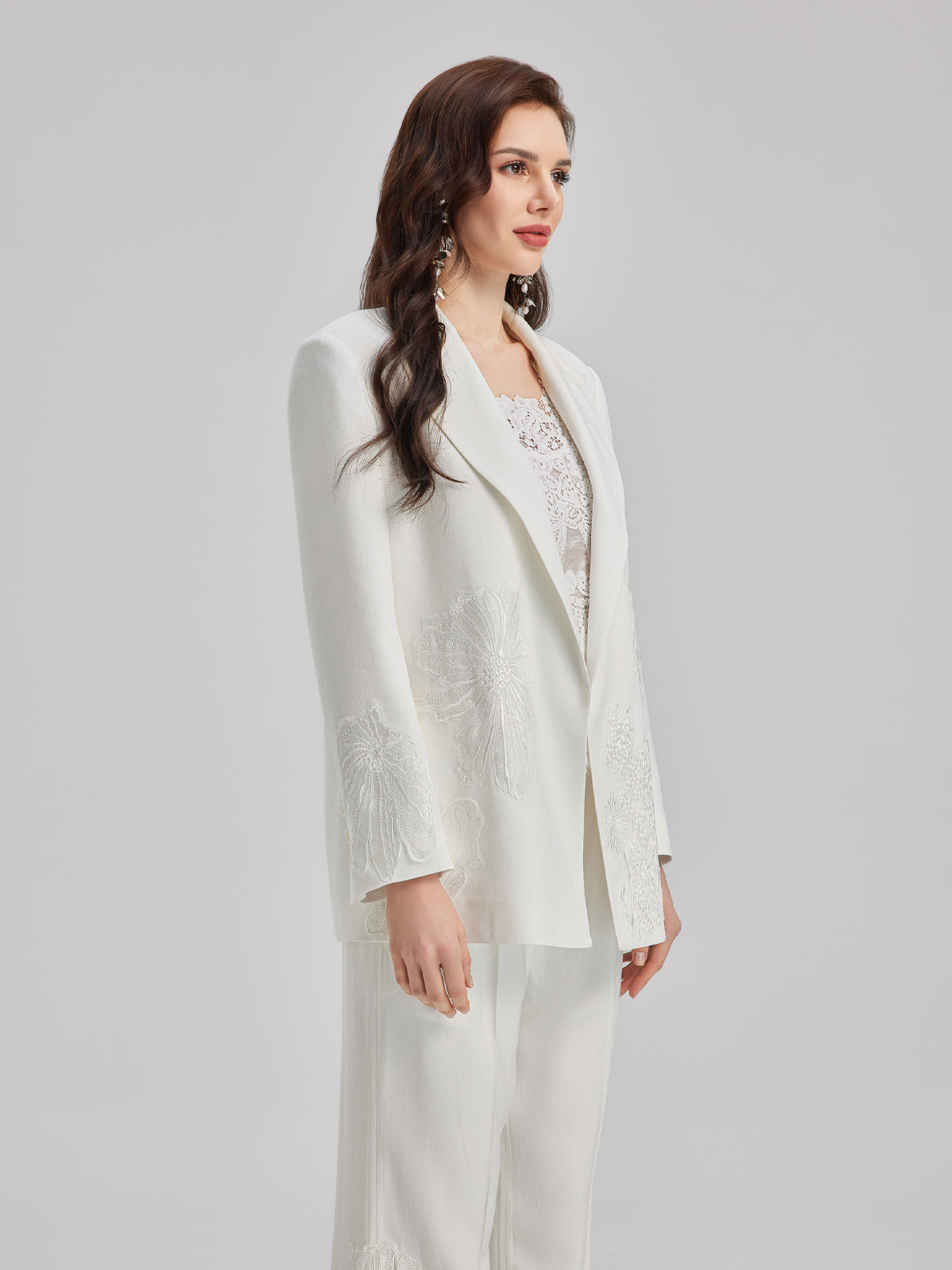 Luxe Floral Embroidered Relaxed Blazer