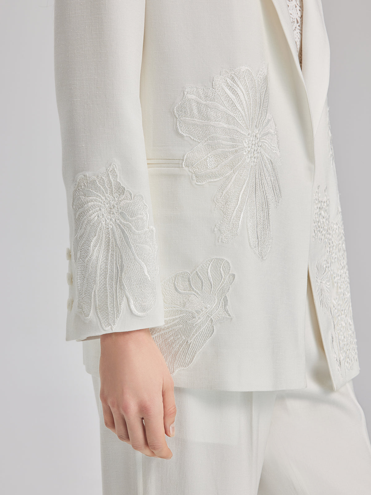 Luxe Floral Embroidered Relaxed Blazer