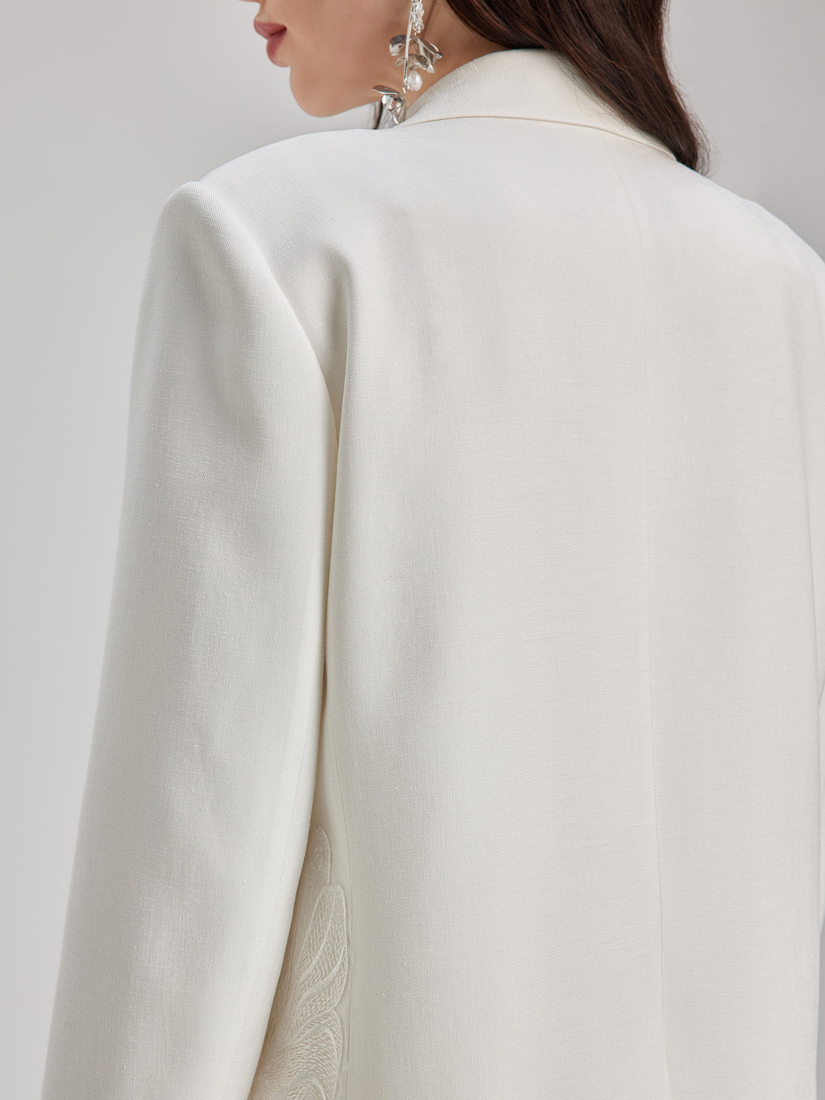 Luxe Floral Embroidered Relaxed Blazer