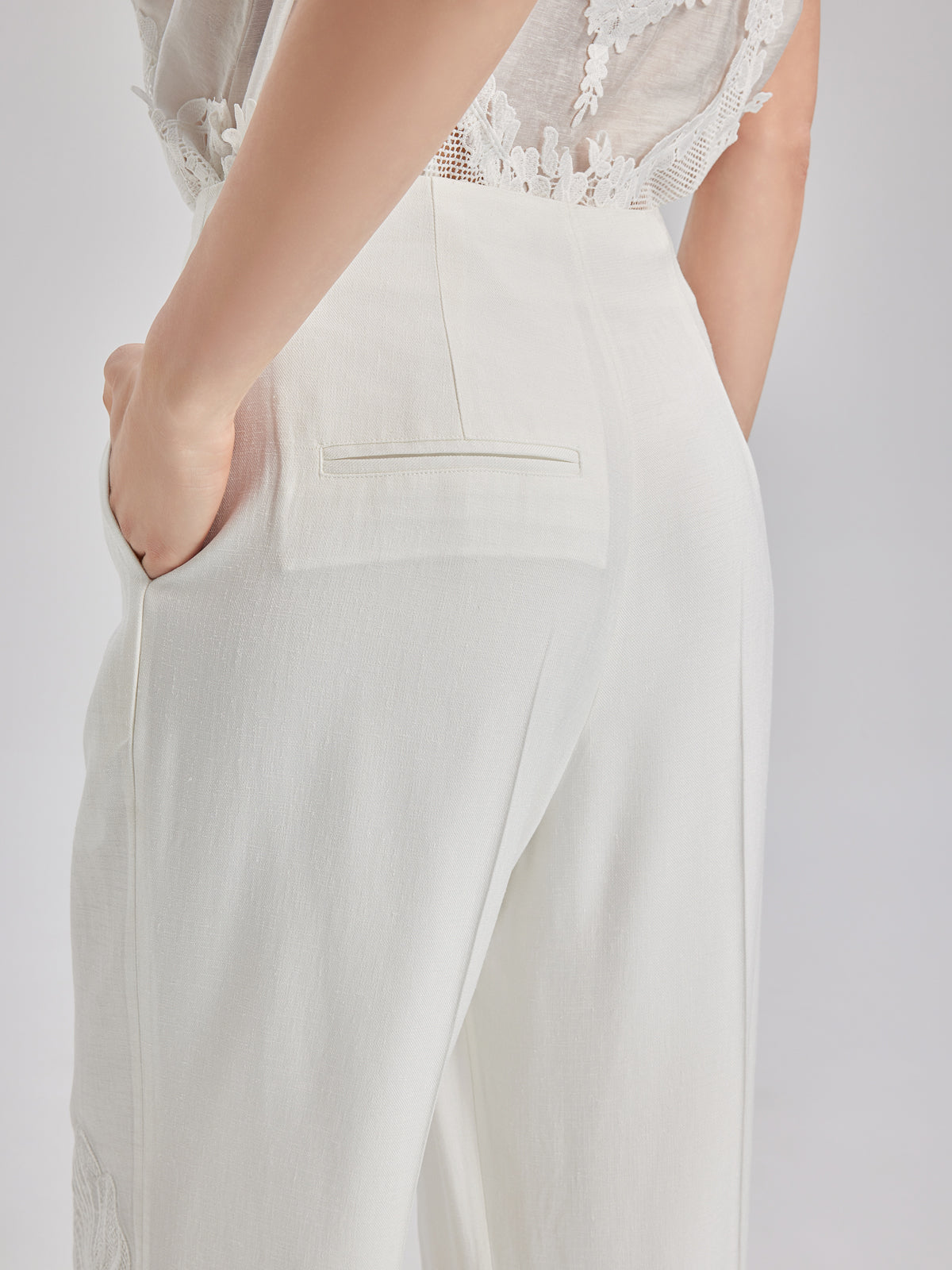 Final Sale | Luxe Elegant Embroidered Long Pants