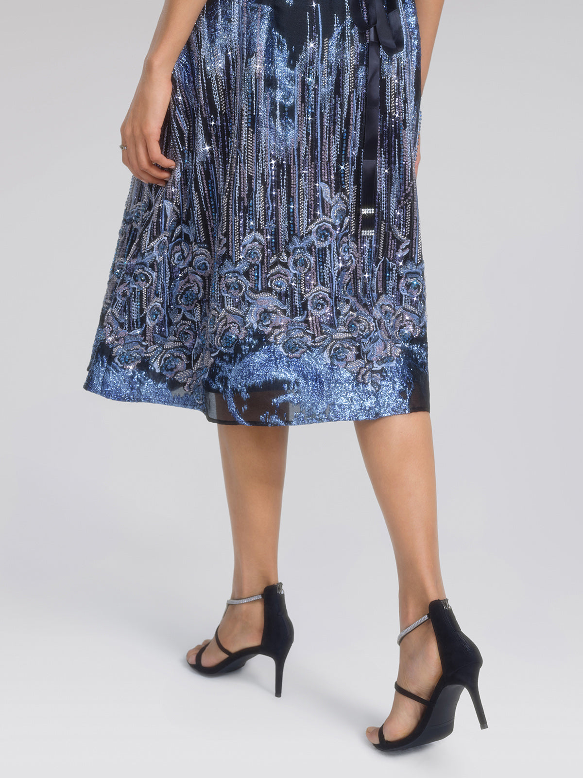 Jacquard Rose Embroidery Beaded Dress