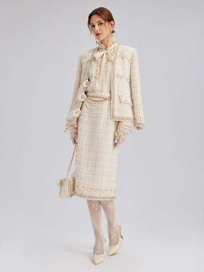 Pleated Lace-Ruffle Trim Bow-Tie Blouse