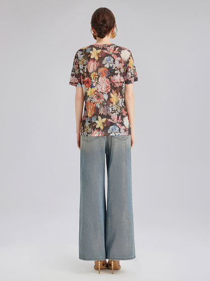 Italian Vintage Floral Print Tee