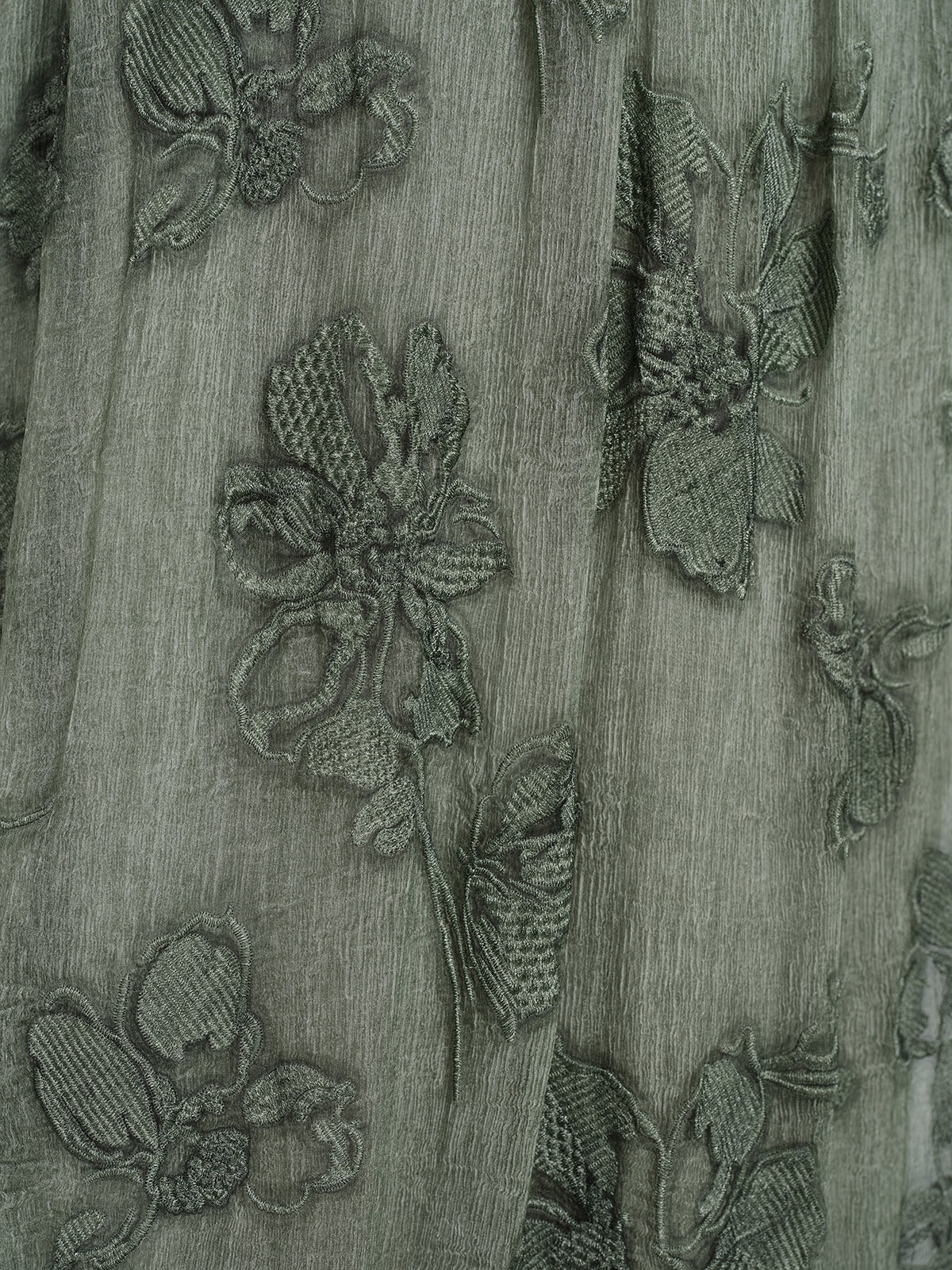 Silk Chiffon Hand Dyed Embroidered Skirt