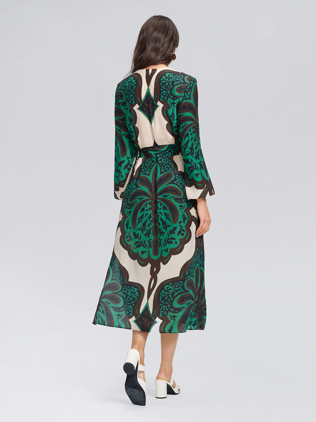 100% Silk Beaded Botanical Paisley Dress