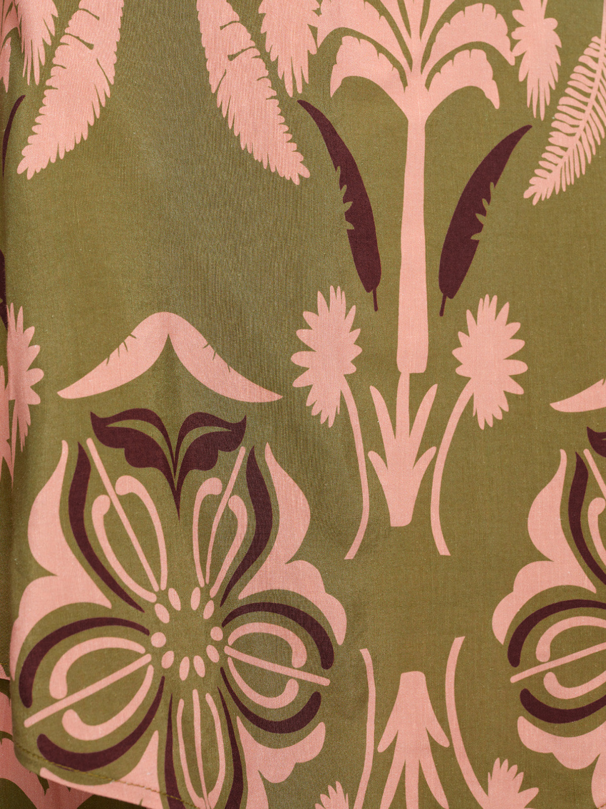 Vintage Botanical Print Wide Leg Pants