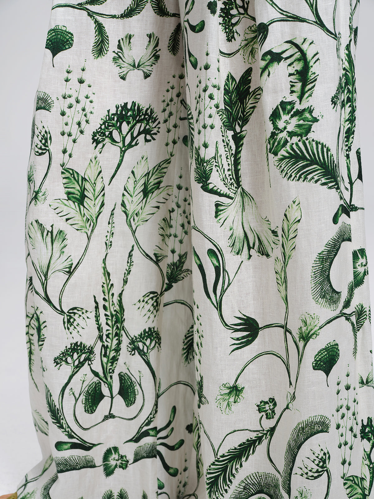 100% Linen Vintage Greenery Print Pants