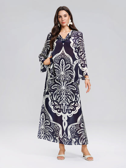 100% Silk Beaded Ethnic Paisley Print Blouse