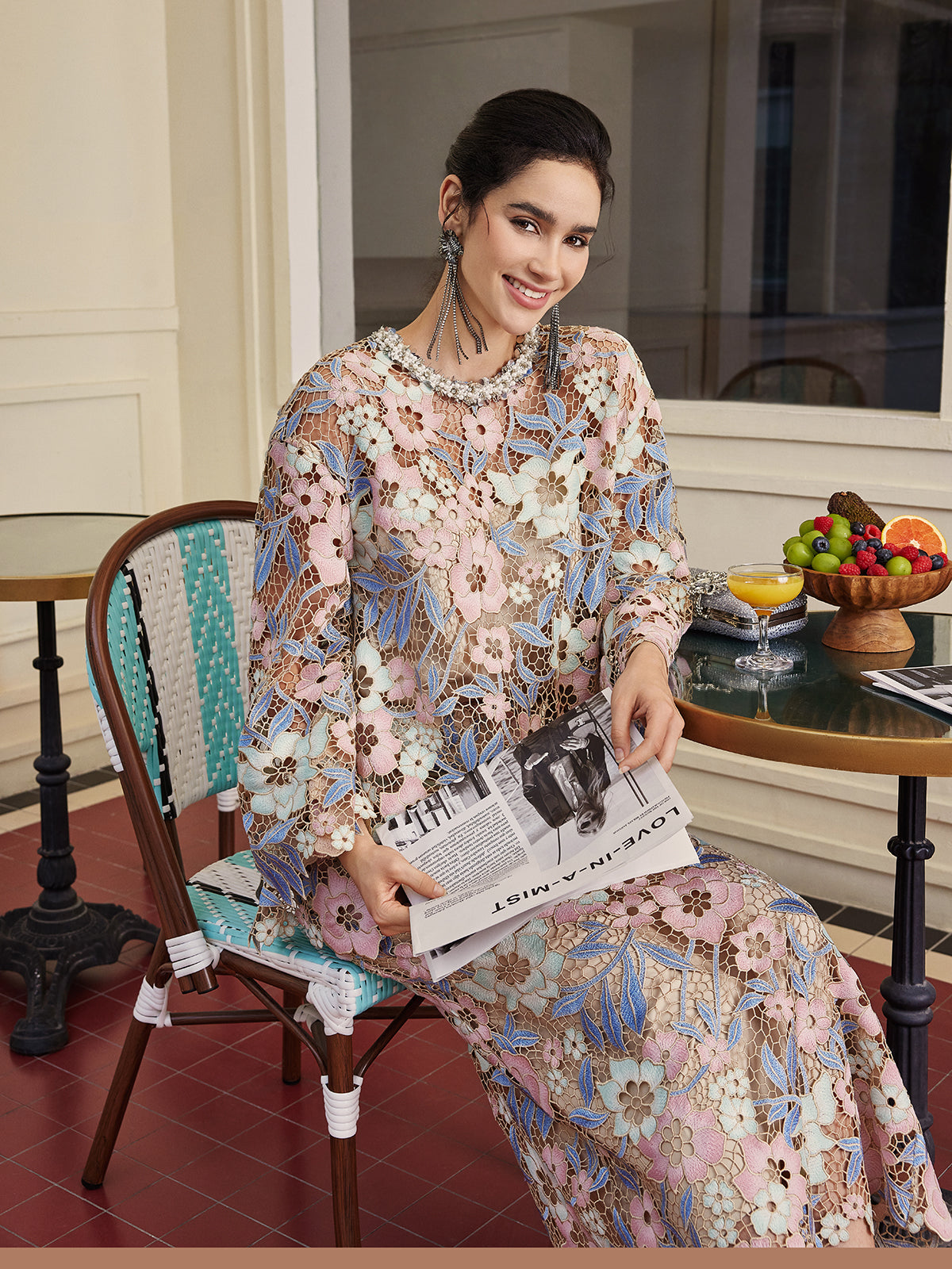 Custom Guipure Lace Floral Skirt