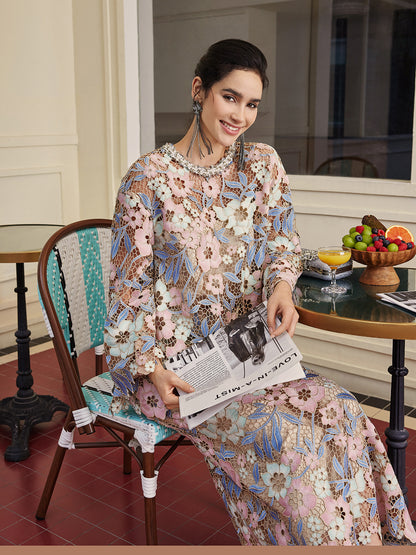 Custom Guipure Lace Floral Skirt