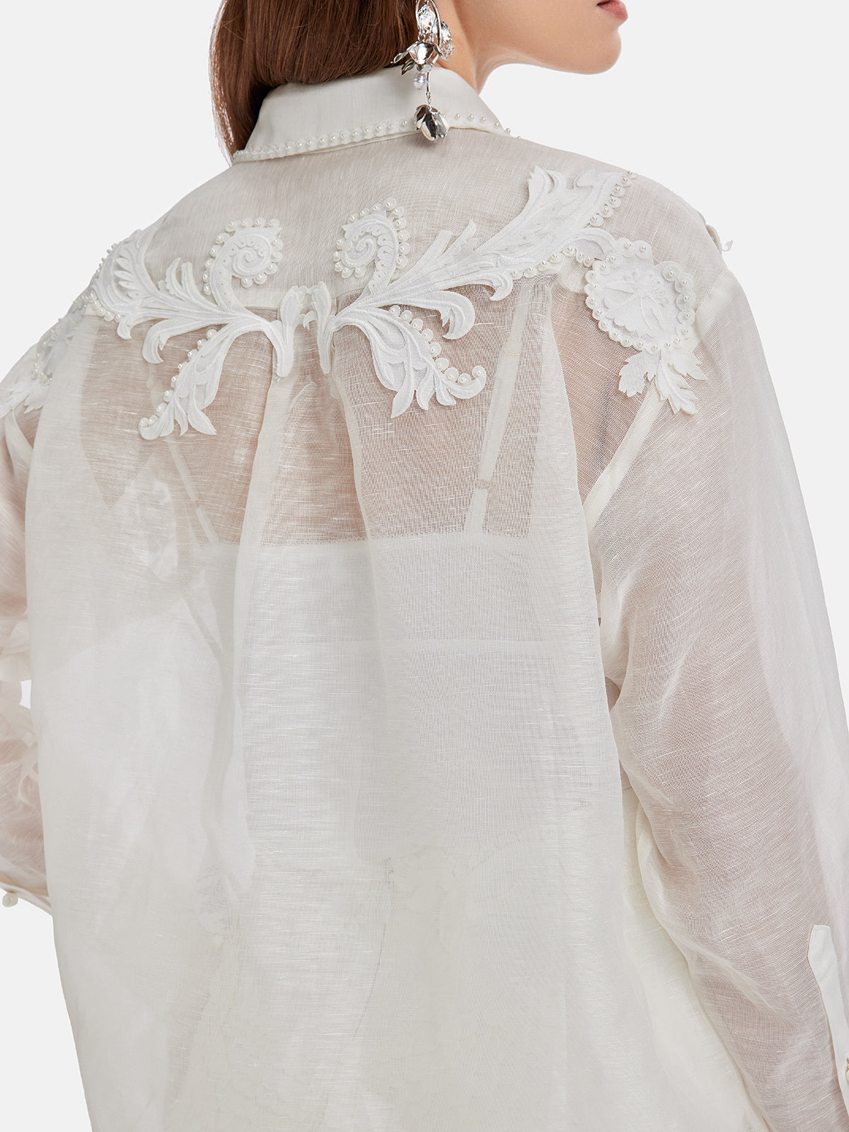 Baroque Handmade 3D Embroidered Beaded Shirt