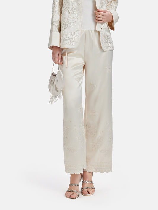 Luxury Silk Gold Thread Trousers