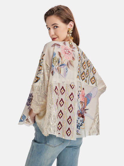 Handmade Detailed Embroidered Silk Blouse