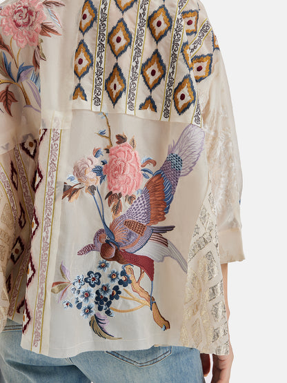 Handmade Detailed Embroidered Silk Blouse