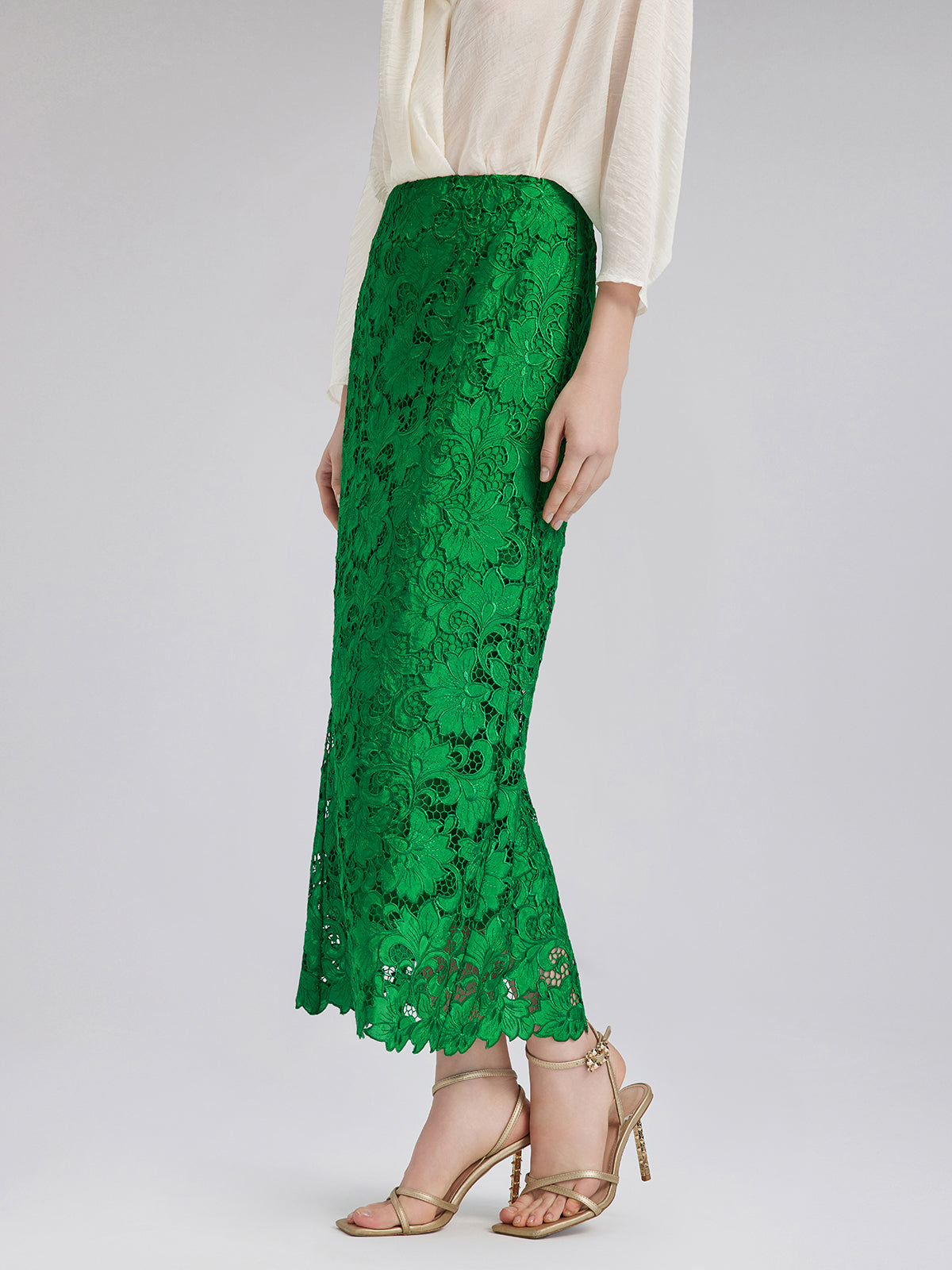 Contemporary garment with smooth texture and refined cut
