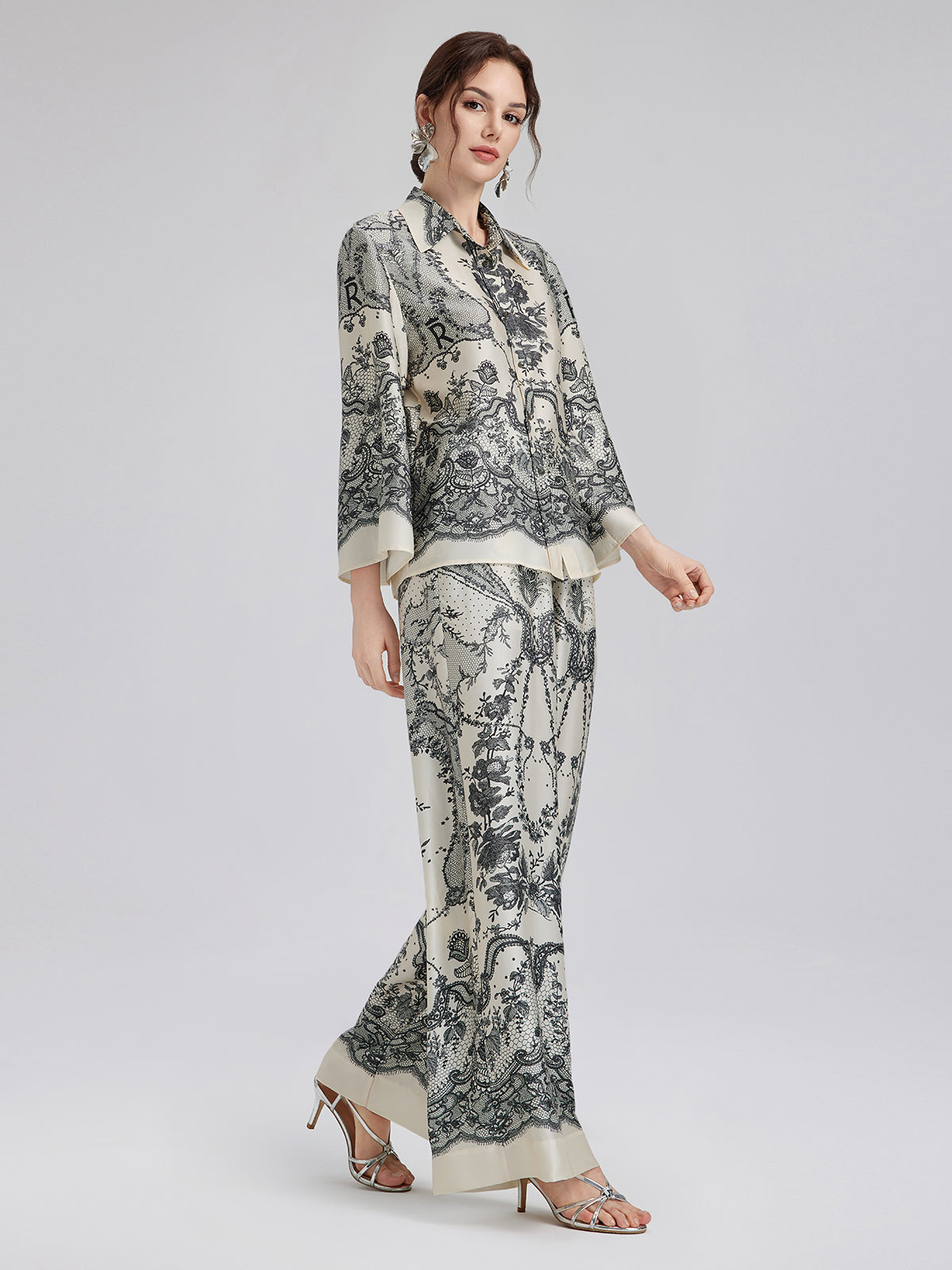 Final Sale | Black Eyelash Lace Turn-down Collar Shirt