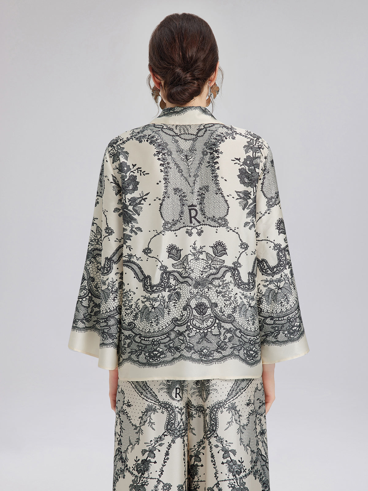 Final Sale | Black Eyelash Lace Turn-down Collar Shirt