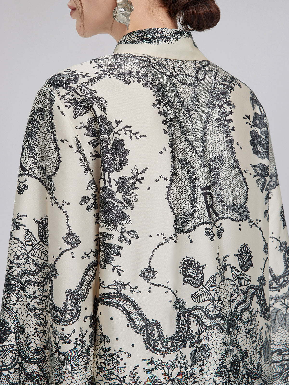 Final Sale | Black Eyelash Lace Turn-down Collar Shirt