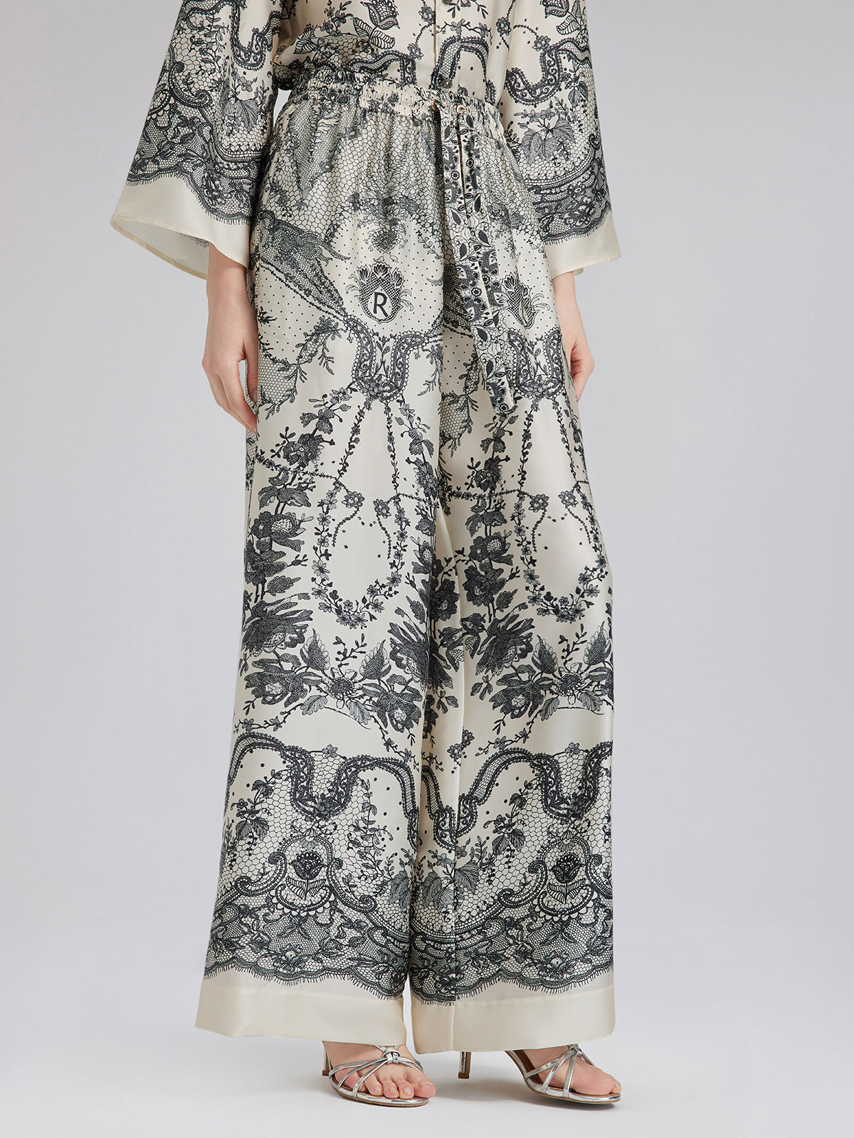 Final Sale | Black Eyelash Lace Relaxed Pants