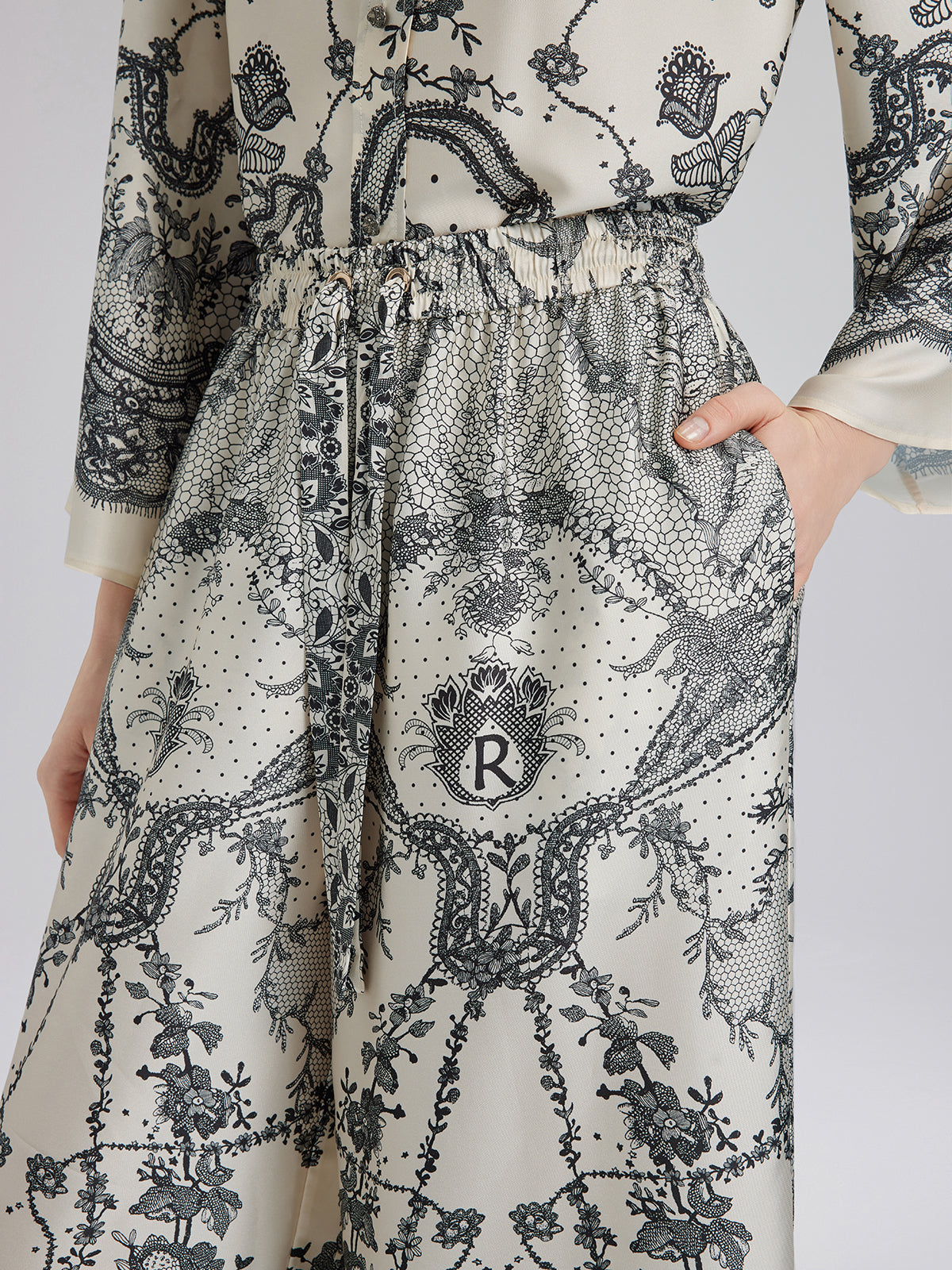Final Sale | Black Eyelash Lace Relaxed Pants