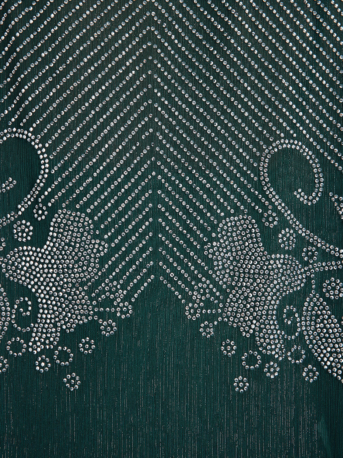 Final Sale | Metallic Chiffon Rhinestone V-Neck Top