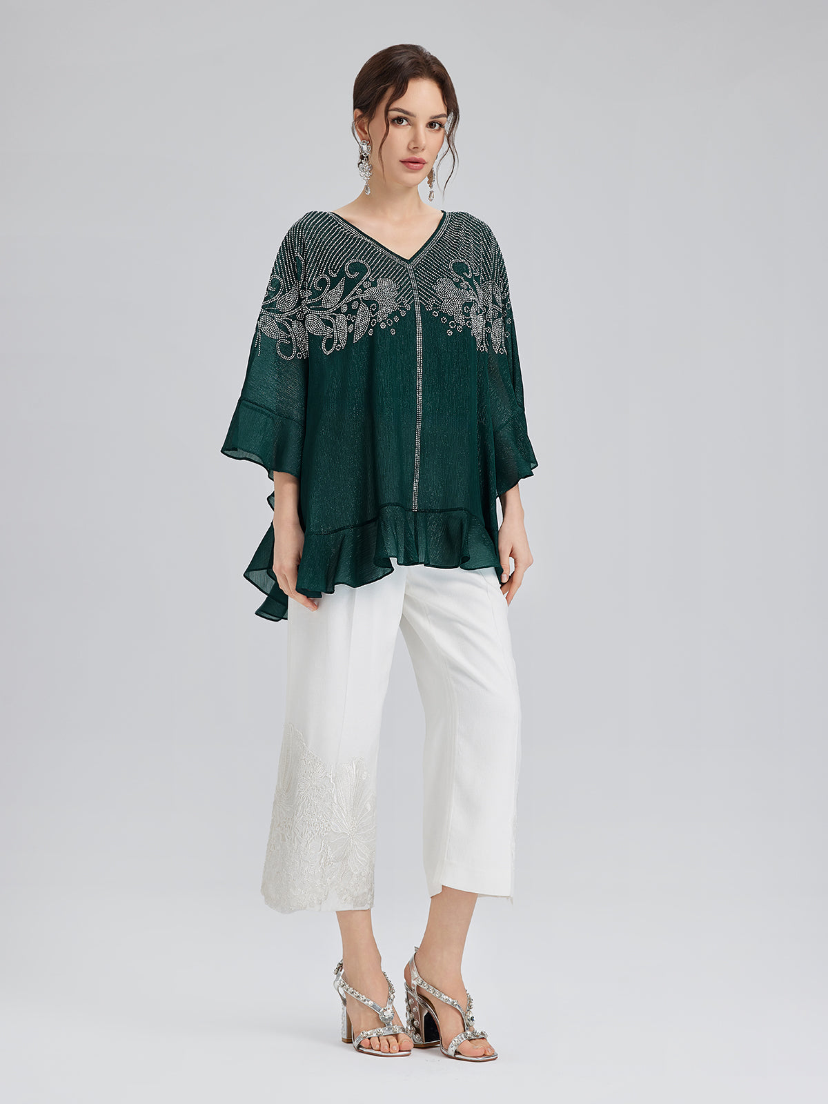 Final Sale | Luxe Elegant Embroidered Long Pants