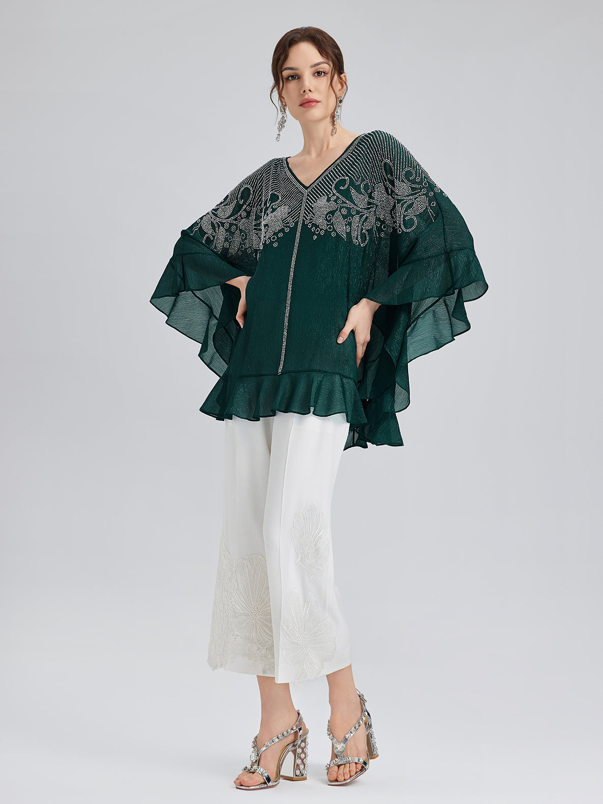 Final Sale | Luxe Elegant Embroidered Long Pants