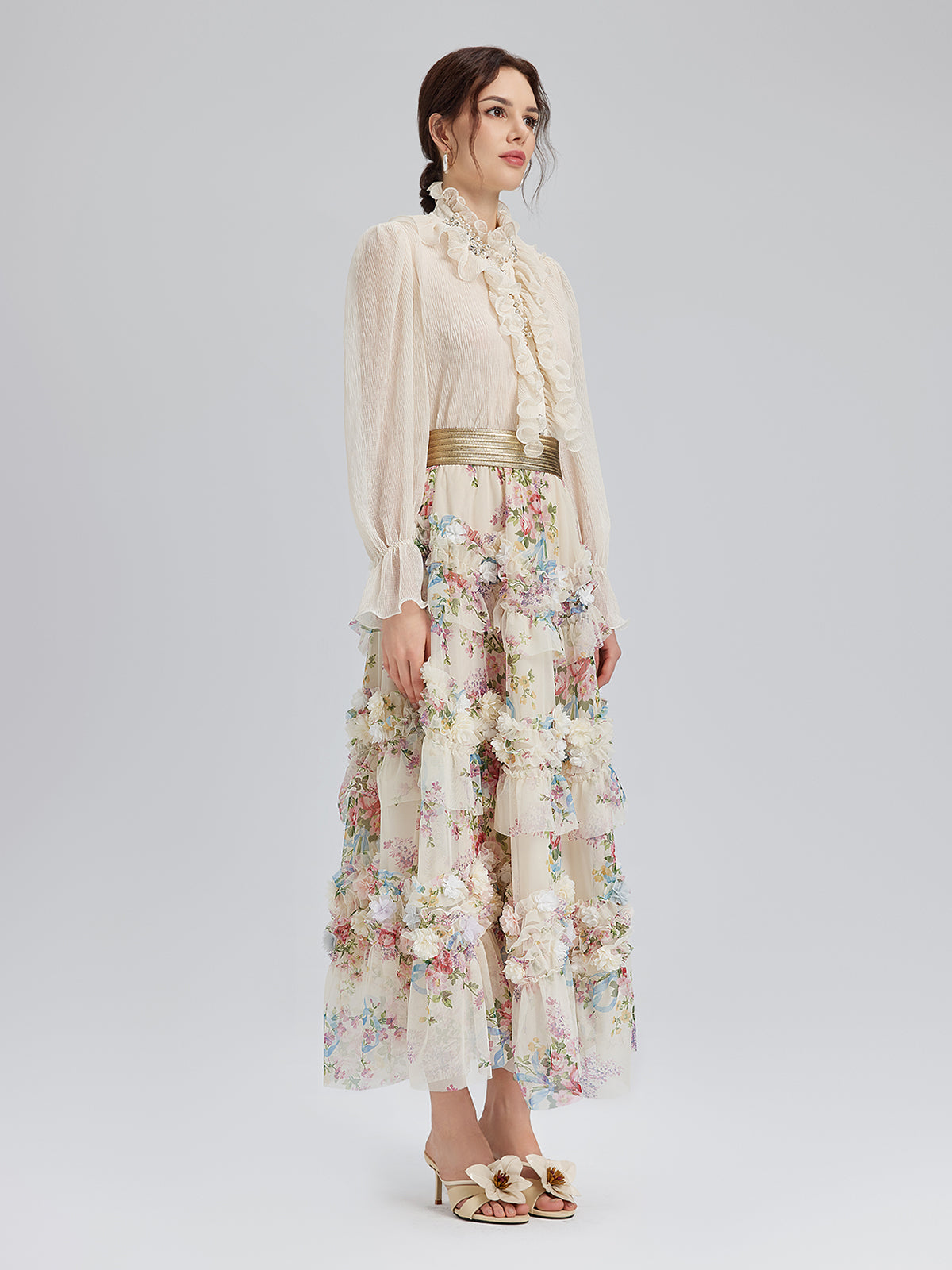 Final Sale | Handcrafted Floral French-Inspired Tulle Skirt