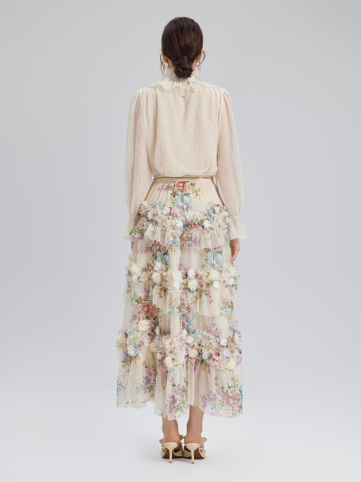 Final Sale | Handcrafted Floral French-Inspired Tulle Skirt