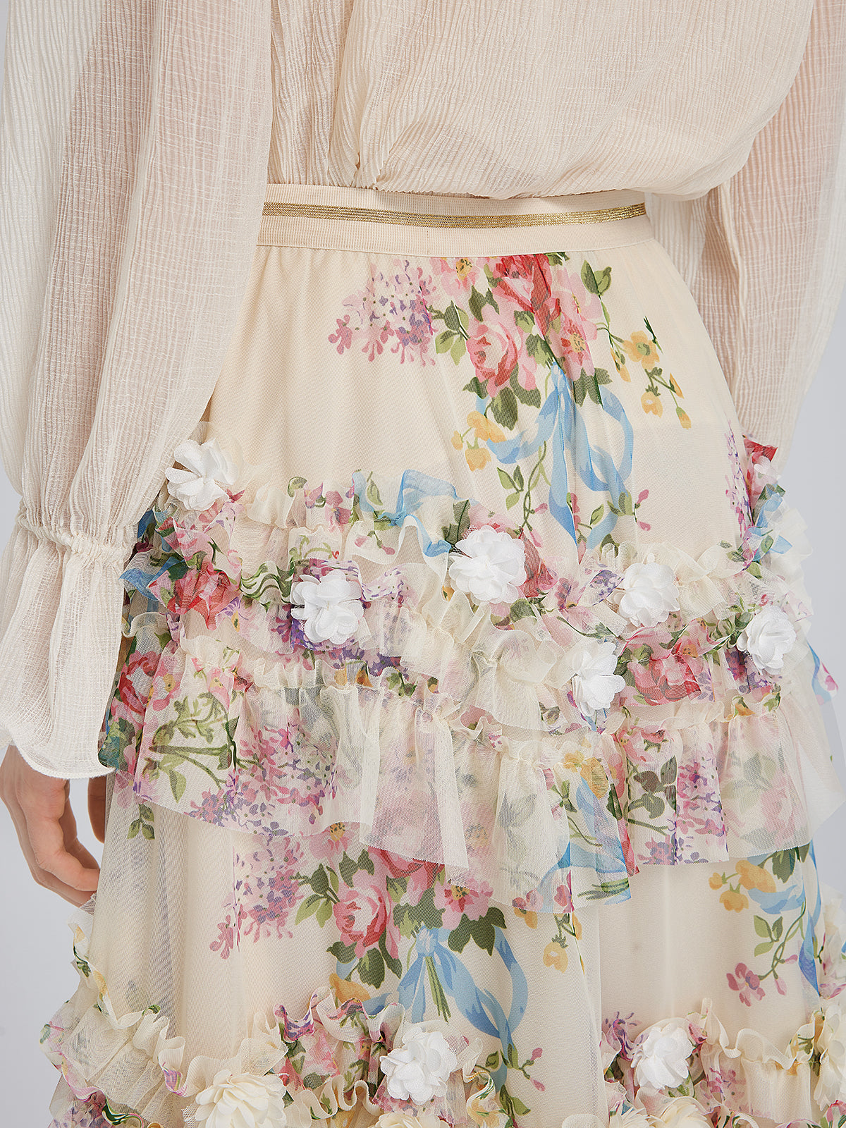 Final Sale | Handcrafted Floral French-Inspired Tulle Skirt